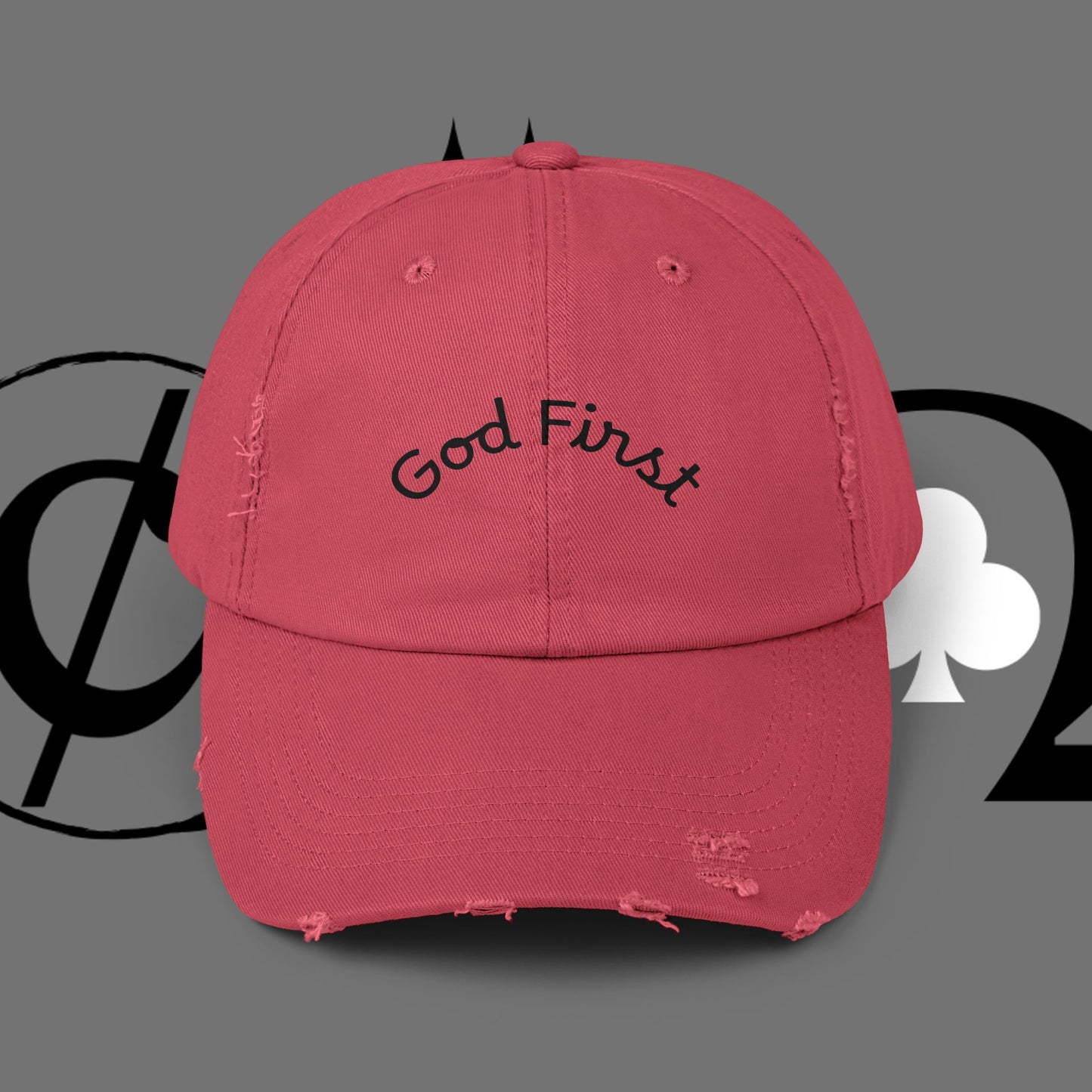 God First Distressed Dad Hat