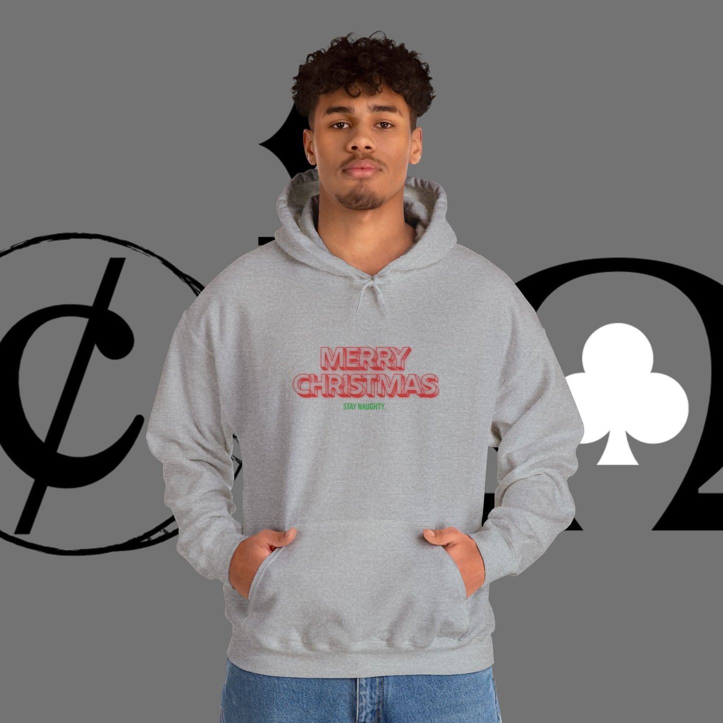 Christmas Hoodie — 'Merry Christmas' Front & 'Naughty is the New Nice' Back Holiday Hoodie