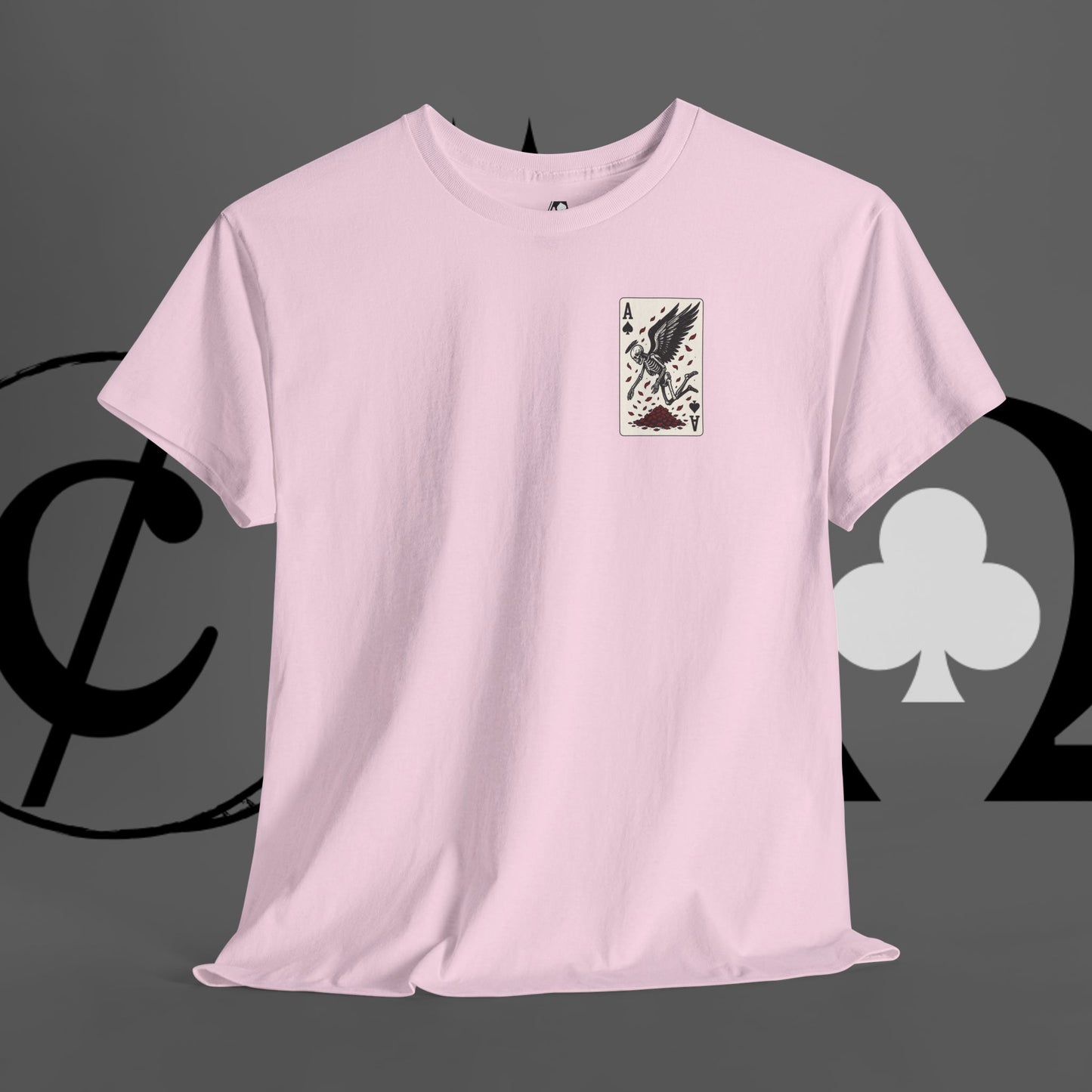 Ace of Crows T‑Shirt — Gothic Playing Card Tee with Raven & Blood Drop Design