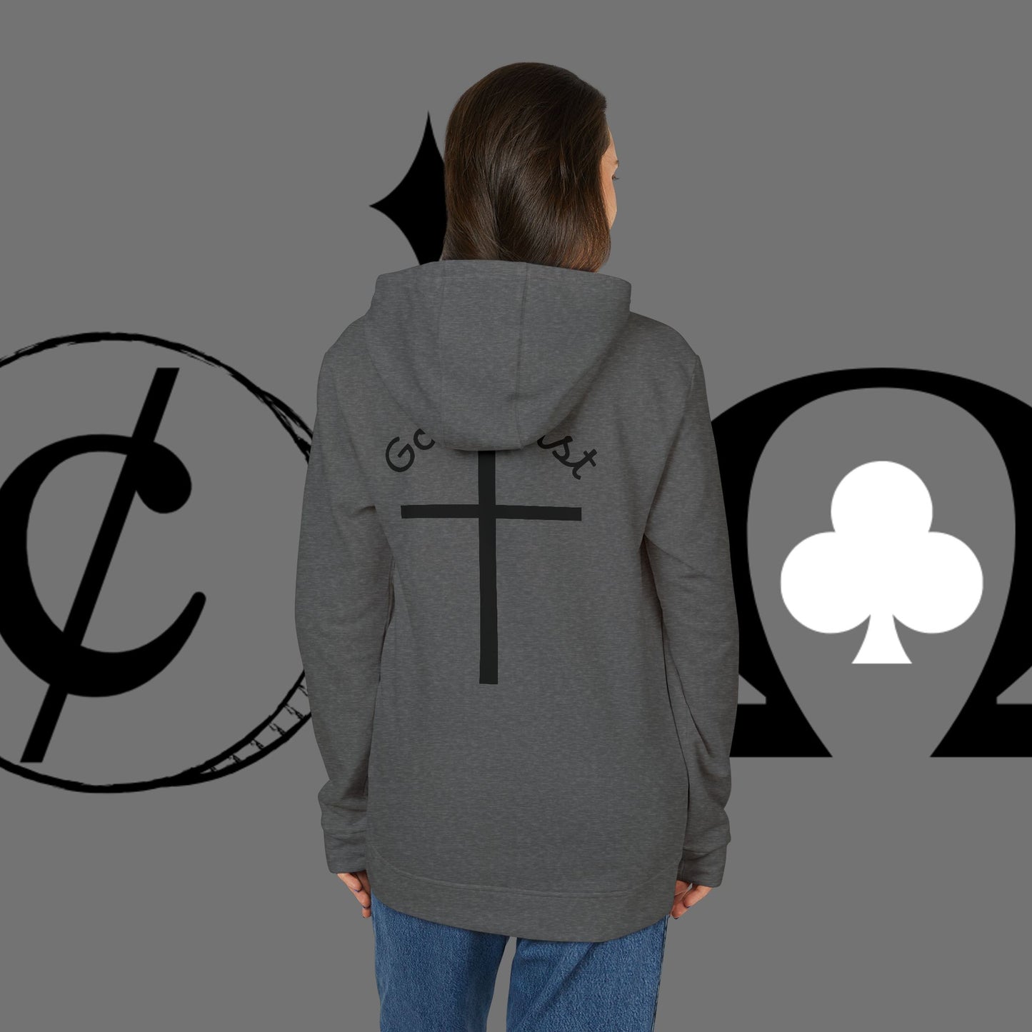 Christian Cross Hoodie — "Go At" Graphic Spiritual Sweatshirt