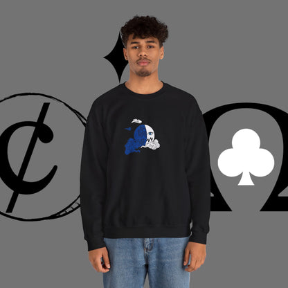 Ocean Wave Crewneck Sweatshirt — Minimal Blue Surf Graphic