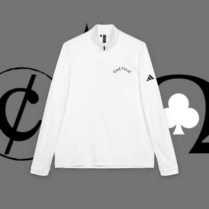 Embroidered 'Good Friend' adidas Quarter-Zip Pullover