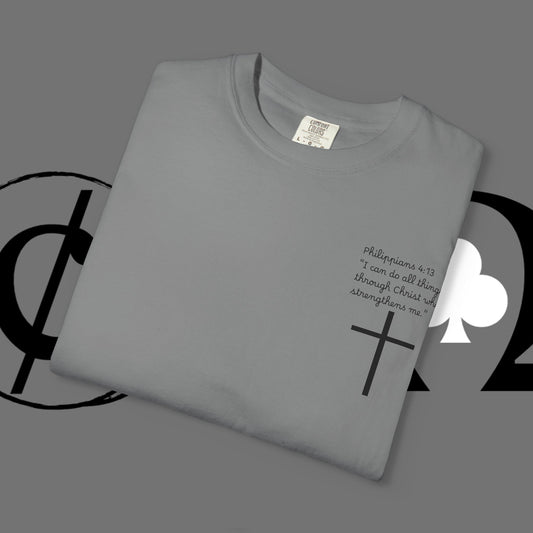God First Cross T-Shirt — Faith-Based Christian Tee ("God First" Back Print)