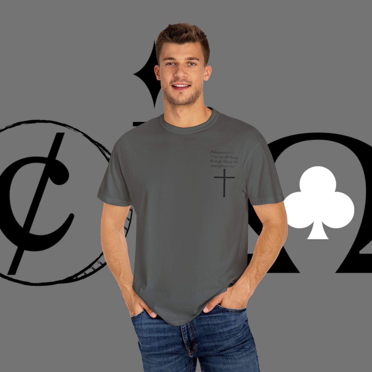 God First Cross T-Shirt — Faith-Based Christian Tee ("God First" Back Print)
