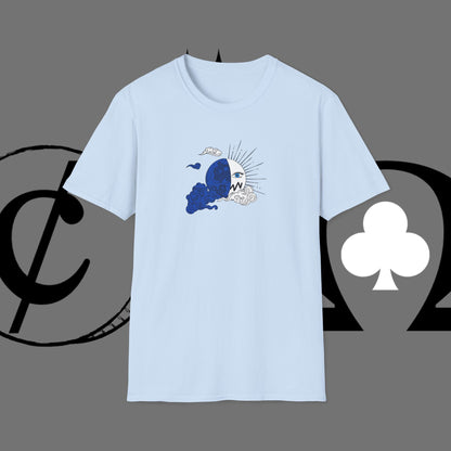 Ocean Wave Graphic T-Shirt — Blue Surf Sunset Design