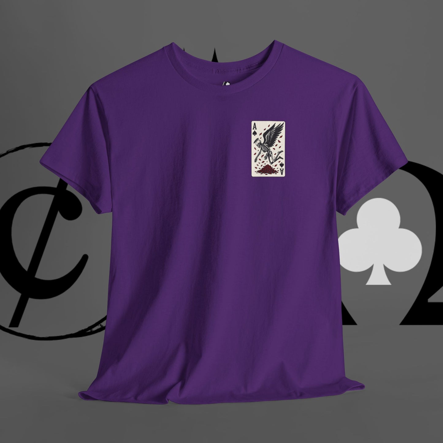 Ace of Crows T‑Shirt — Gothic Playing Card Tee with Raven & Blood Drop Design