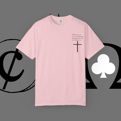 God First Cross T-Shirt — Faith-Based Christian Tee ("God First" Back Print)