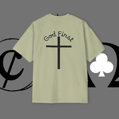 Action Symbol Tee — Minimal Graphic Men's Oversized T-Shirt