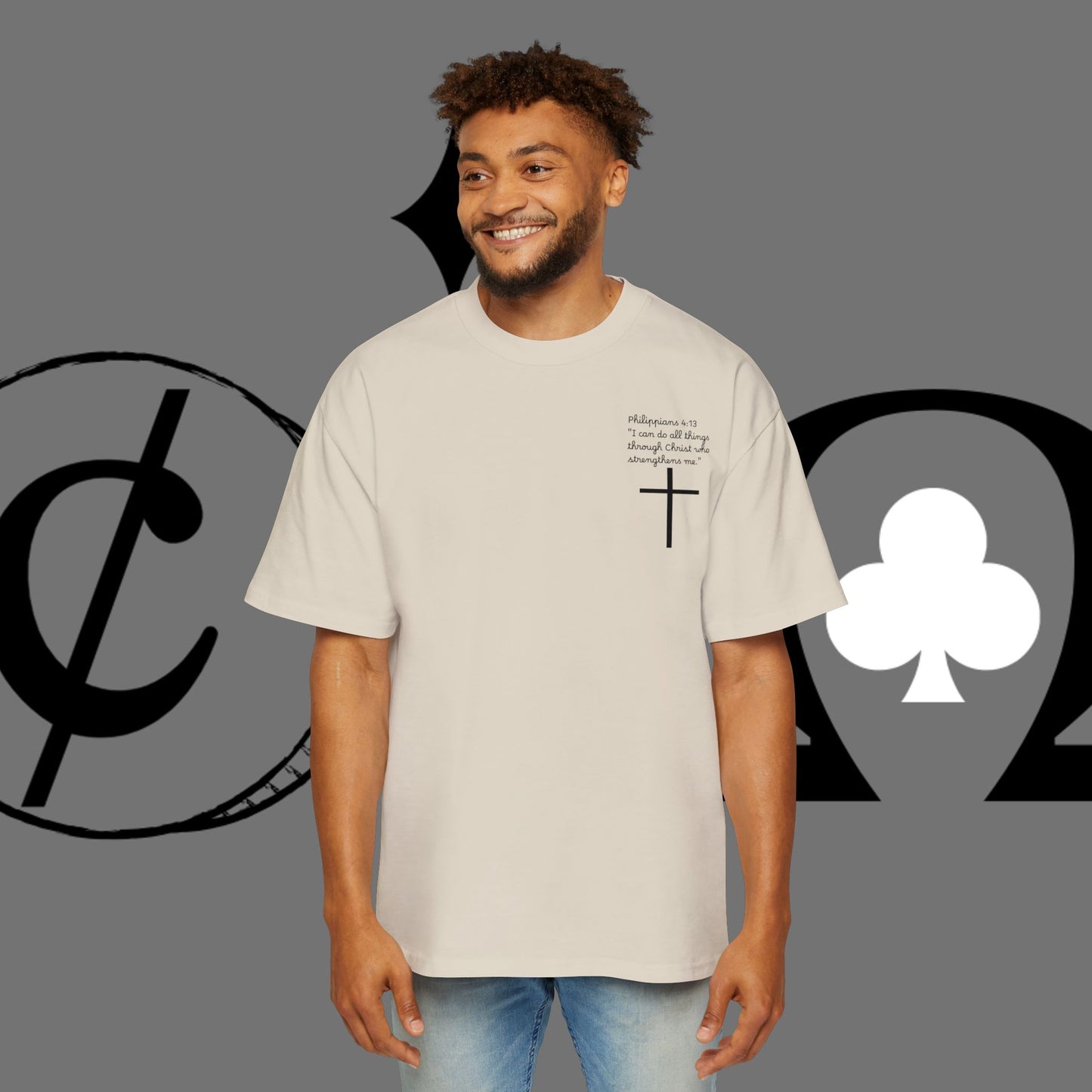 Action Symbol Tee — Minimal Graphic Men's Oversized T-Shirt