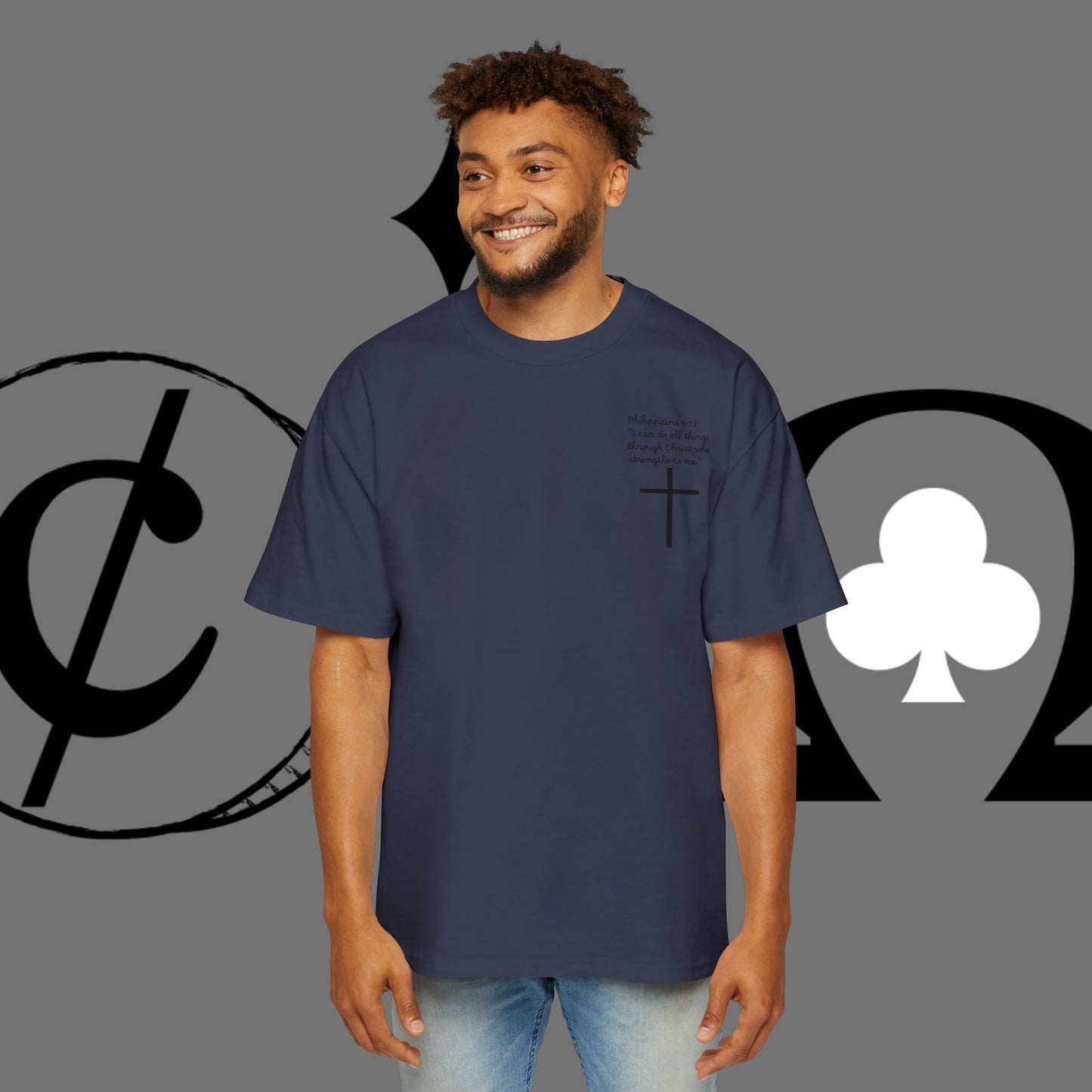 Action Symbol Tee — Minimal Graphic Men's Oversized T-Shirt