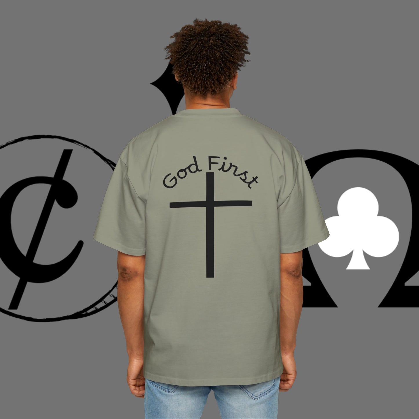 Action Symbol Tee — Minimal Graphic Men's Oversized T-Shirt