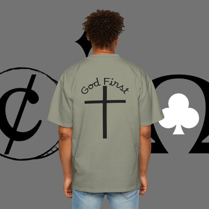 Action Symbol Tee — Minimal Graphic Men's Oversized T-Shirt