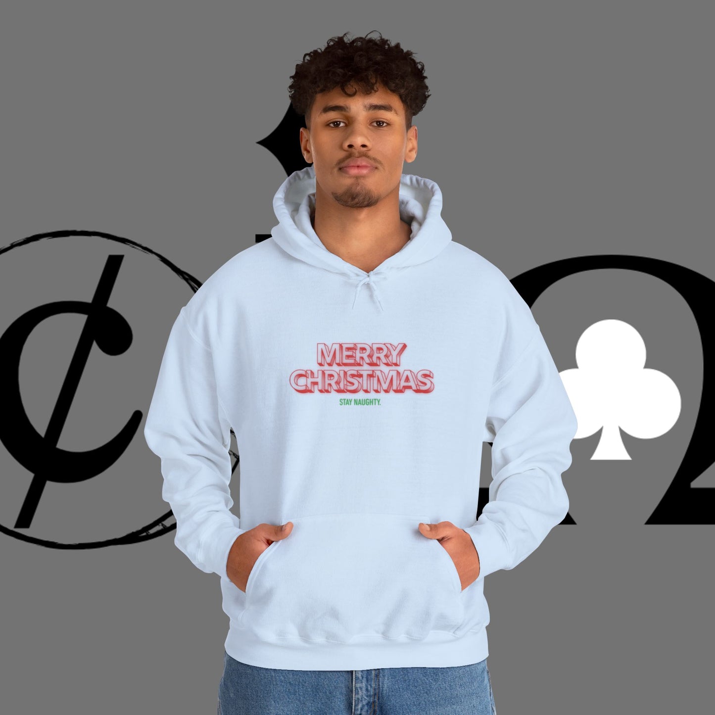 Christmas Hoodie — 'Merry Christmas' Front & 'Naughty is the New Nice' Back Holiday Hoodie