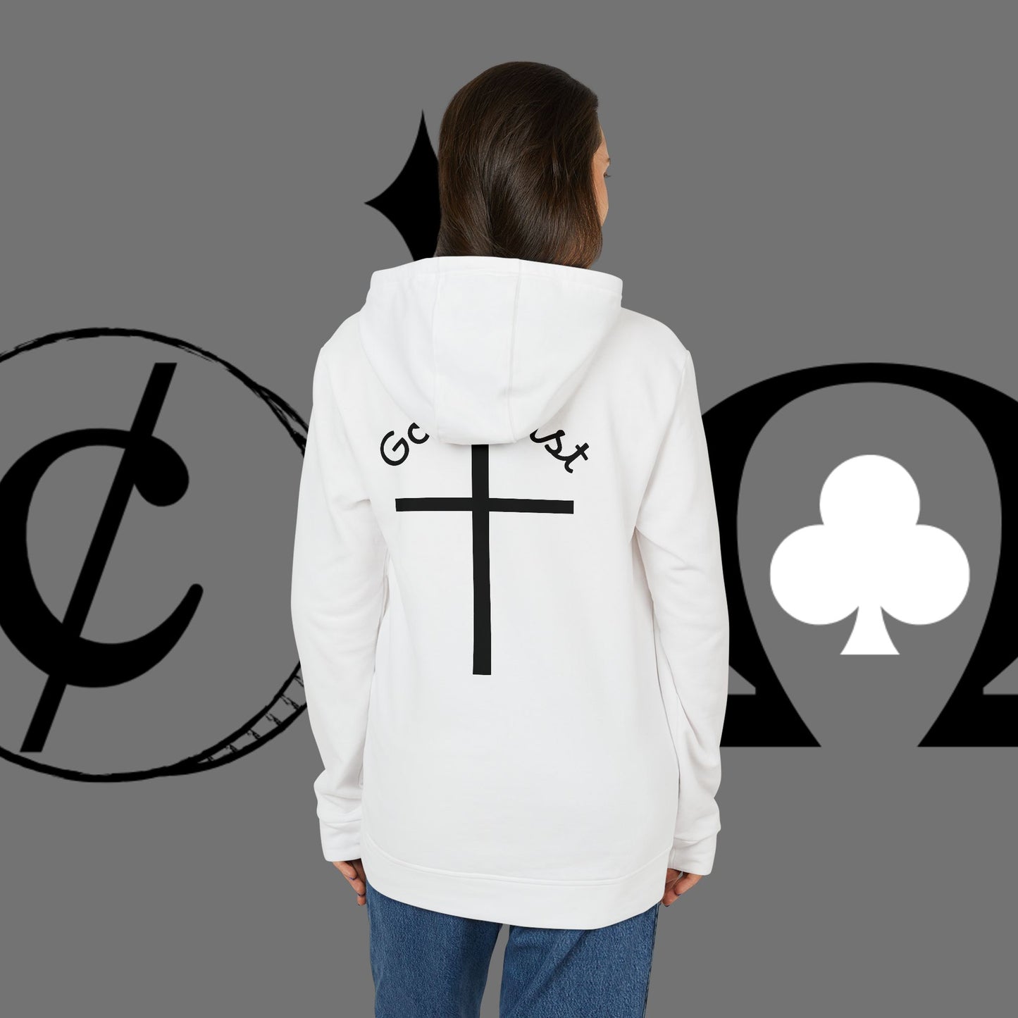 Christian Cross Hoodie — "Go At" Graphic Spiritual Sweatshirt