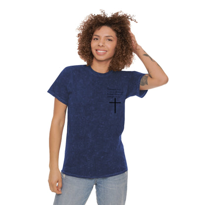 God First Mineral-Wash T-Shirt — Cross Christian Faith Tee