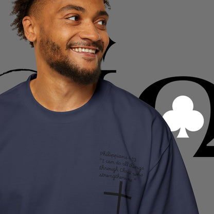 Action Symbol Tee — Minimal Graphic Men's Oversized T-Shirt