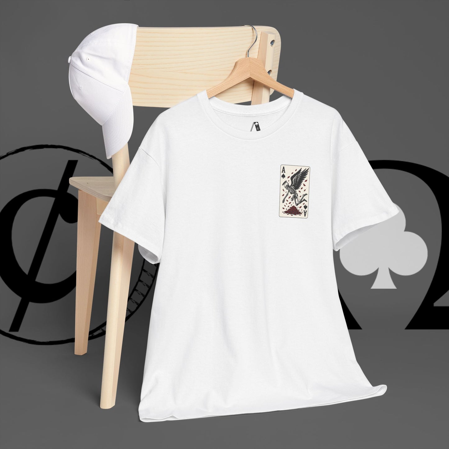 Ace of Crows T‑Shirt — Gothic Playing Card Tee with Raven & Blood Drop Design