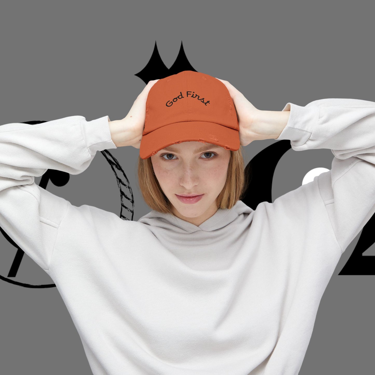 God First Distressed Dad Hat