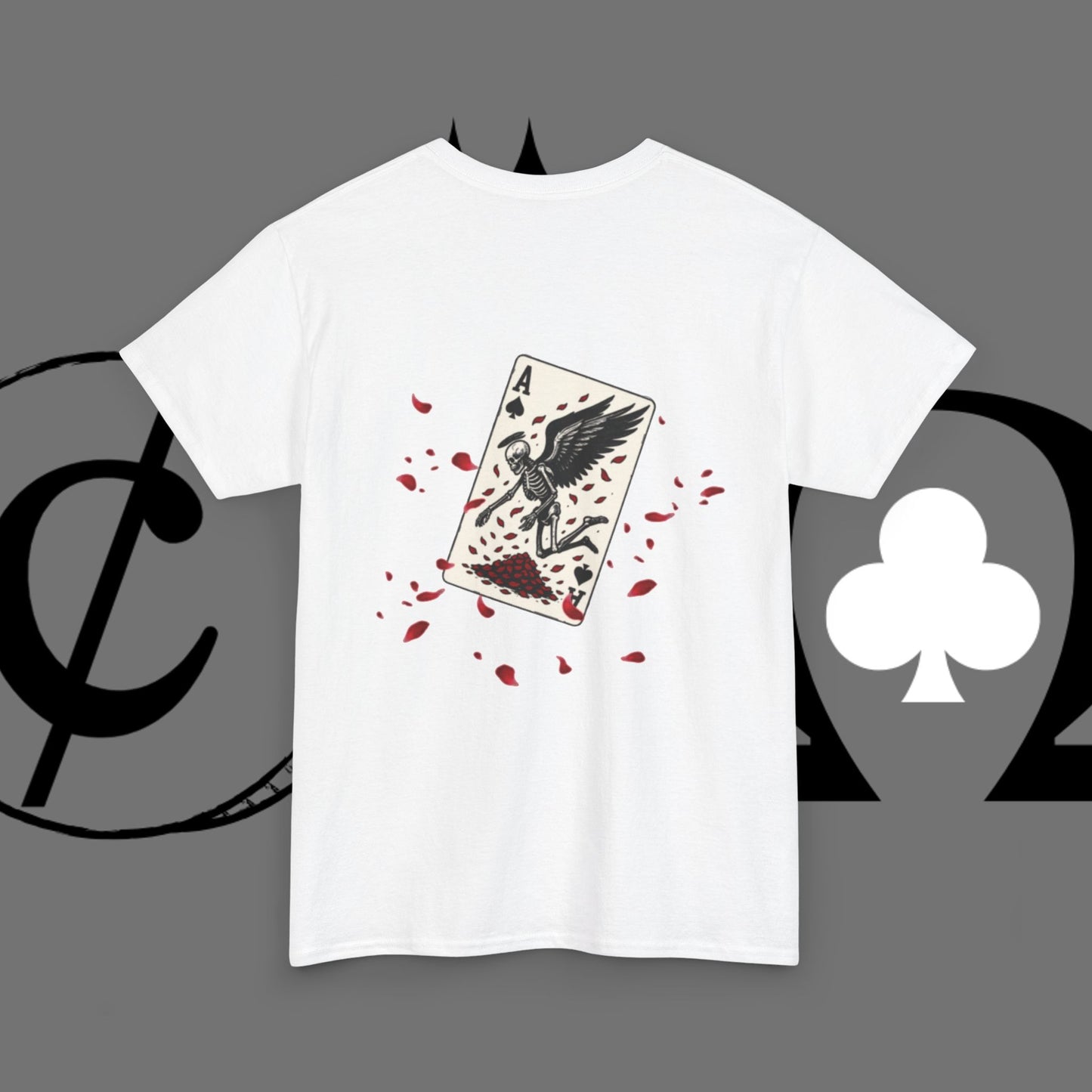 Ace of Crows T‑Shirt — Gothic Playing Card Tee with Raven & Blood Drop Design