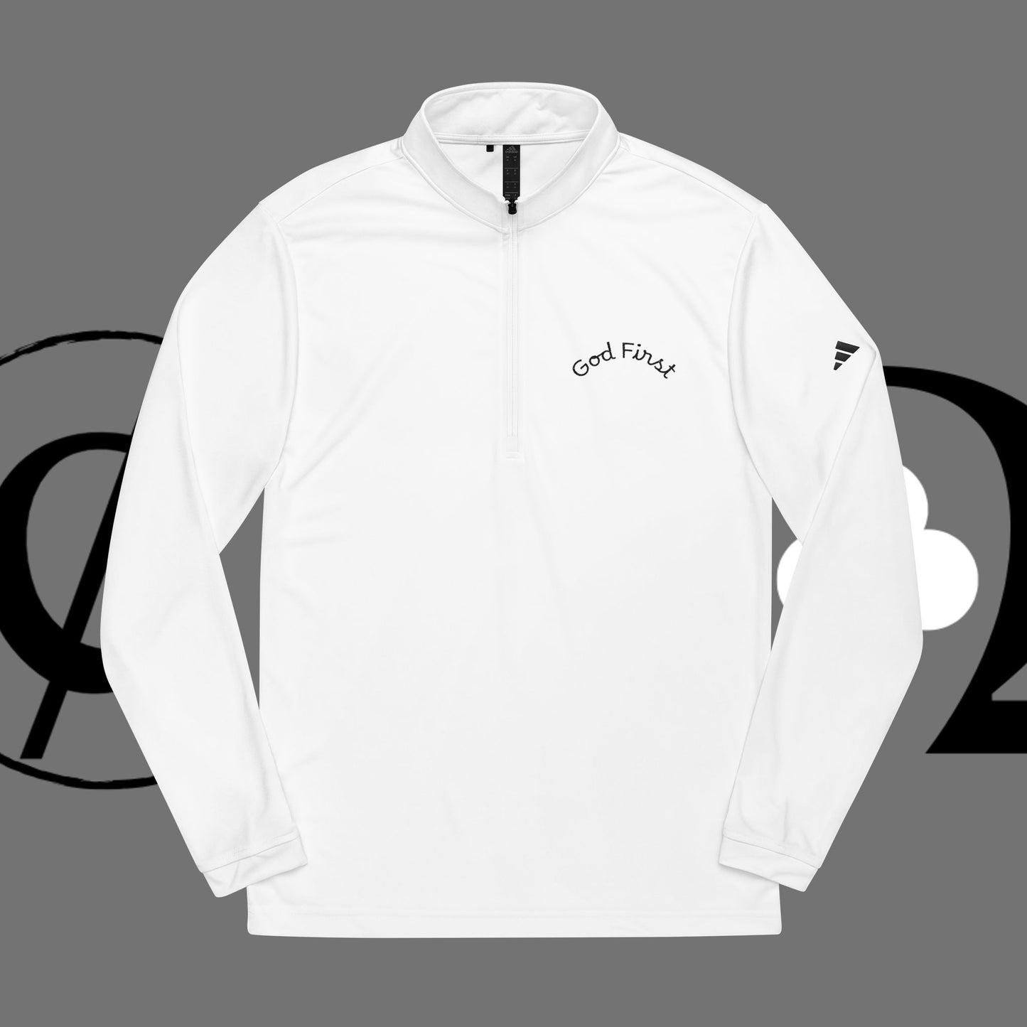 Embroidered 'Good Friend' adidas Quarter-Zip Pullover