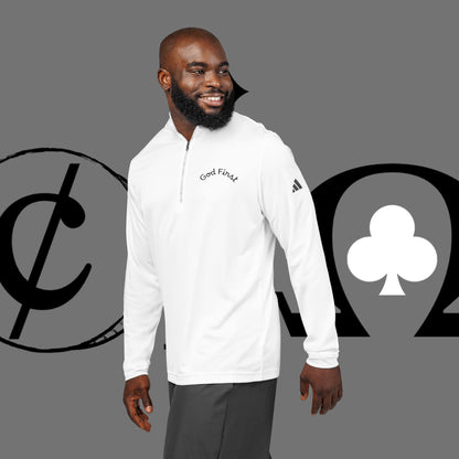 Embroidered 'Good Friend' adidas Quarter-Zip Pullover