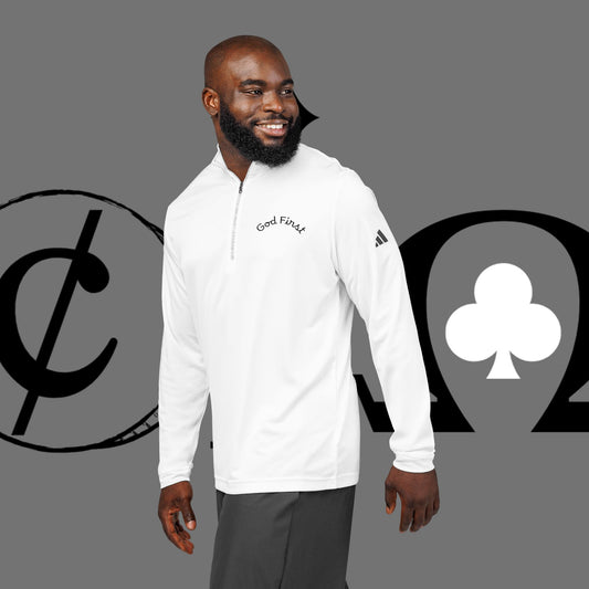 Embroidered 'Good Friend' adidas Quarter-Zip Pullover