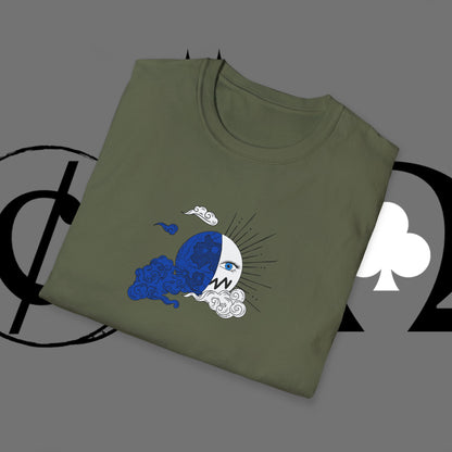 Ocean Wave Graphic T-Shirt — Blue Surf Sunset Design