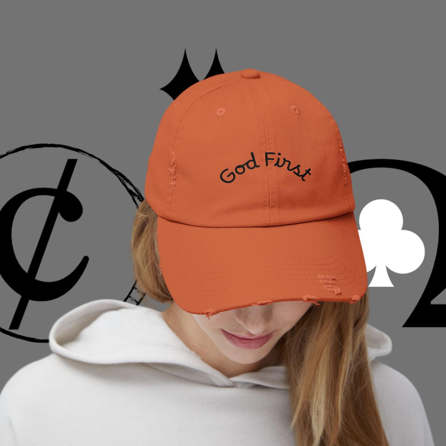 God First Distressed Dad Hat