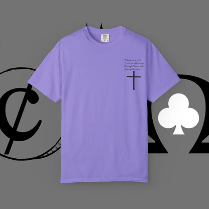 God First Cross T-Shirt — Faith-Based Christian Tee ("God First" Back Print)