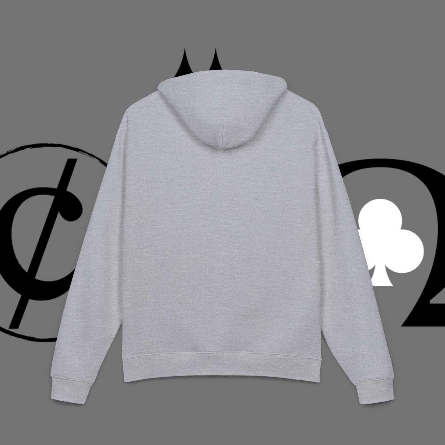 Diamond Floral Hoodie — Minimal White Relaxed Hoodie with Black Floral Emblem