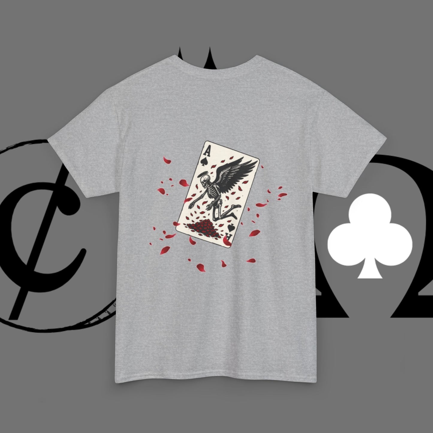 Ace of Crows T‑Shirt — Gothic Playing Card Tee with Raven & Blood Drop Design