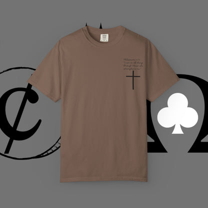 God First Cross T-Shirt — Faith-Based Christian Tee ("God First" Back Print)