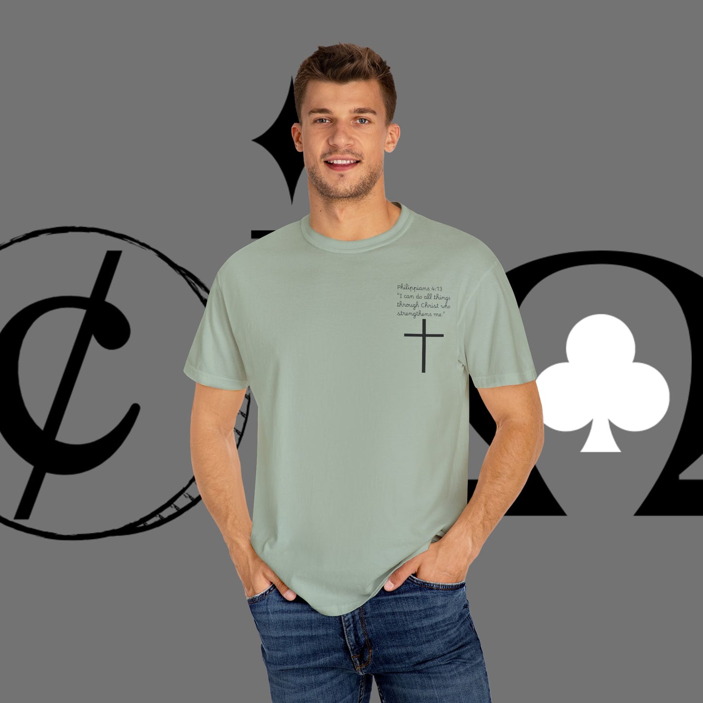God First Cross T-Shirt — Faith-Based Christian Tee ("God First" Back Print)