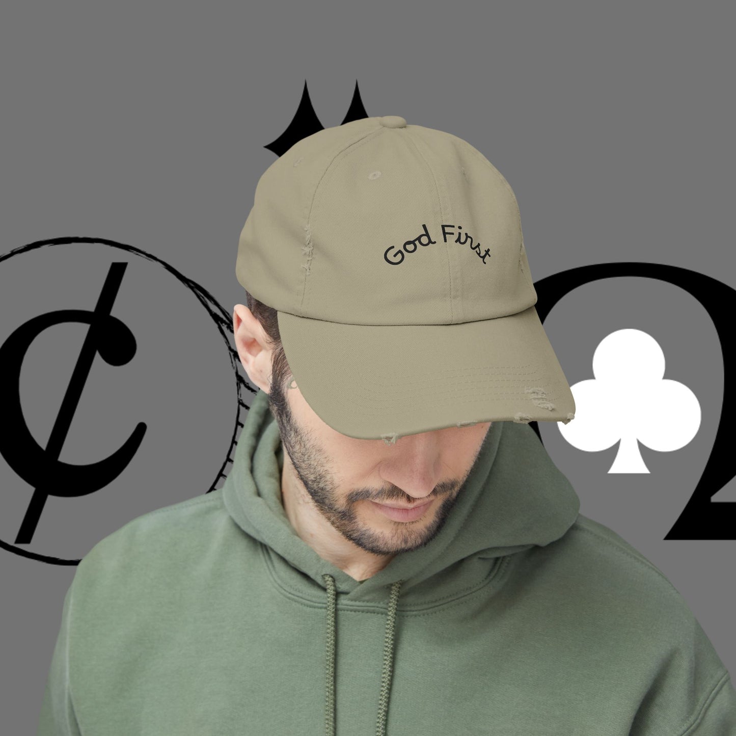 God First Distressed Dad Hat