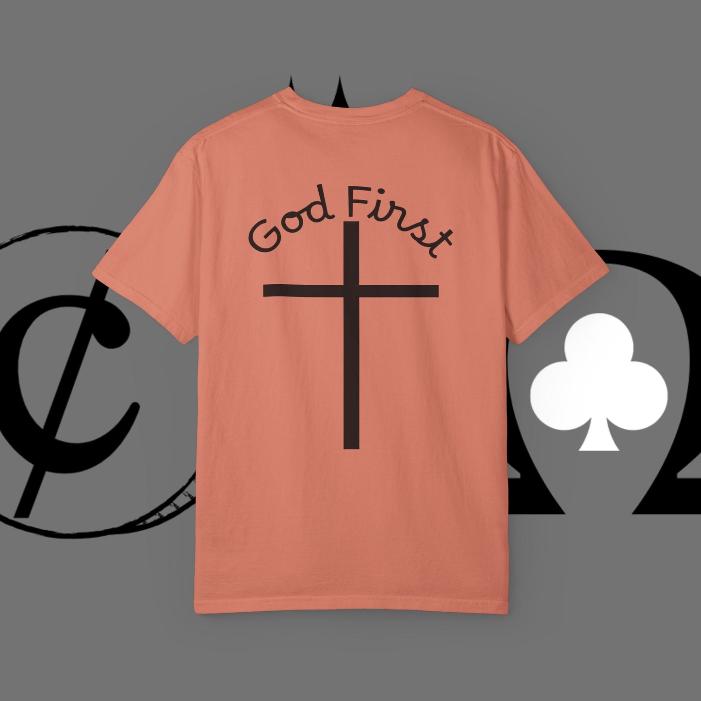 God First Cross T-Shirt — Faith-Based Christian Tee ("God First" Back Print)