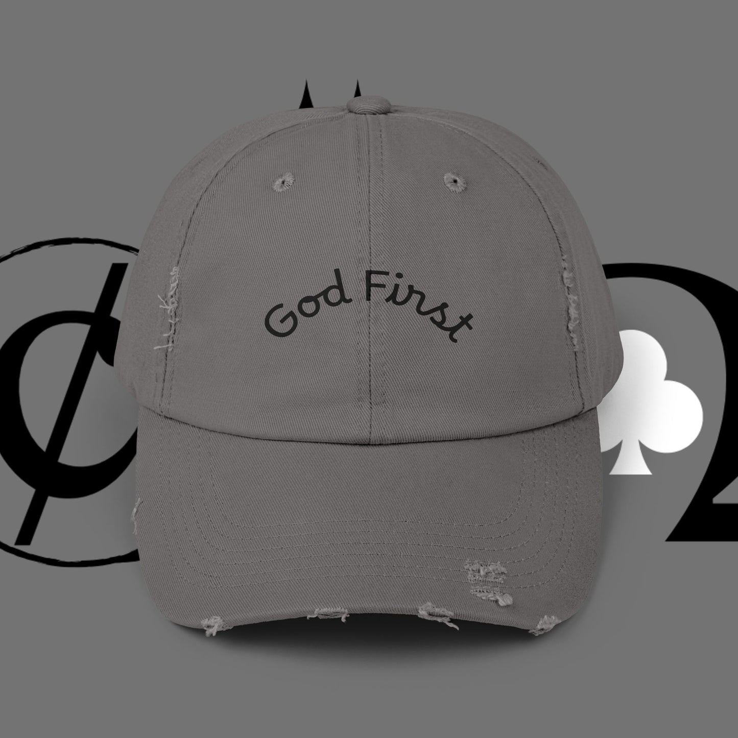 God First Distressed Dad Hat