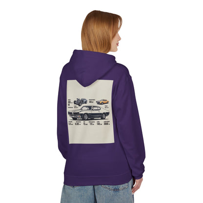 Classic Muscle Car Hoodie — Vintage Camaro Diagram Print