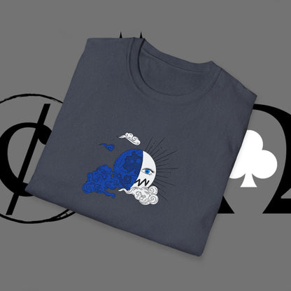 Ocean Wave Graphic T-Shirt — Blue Surf Sunset Design