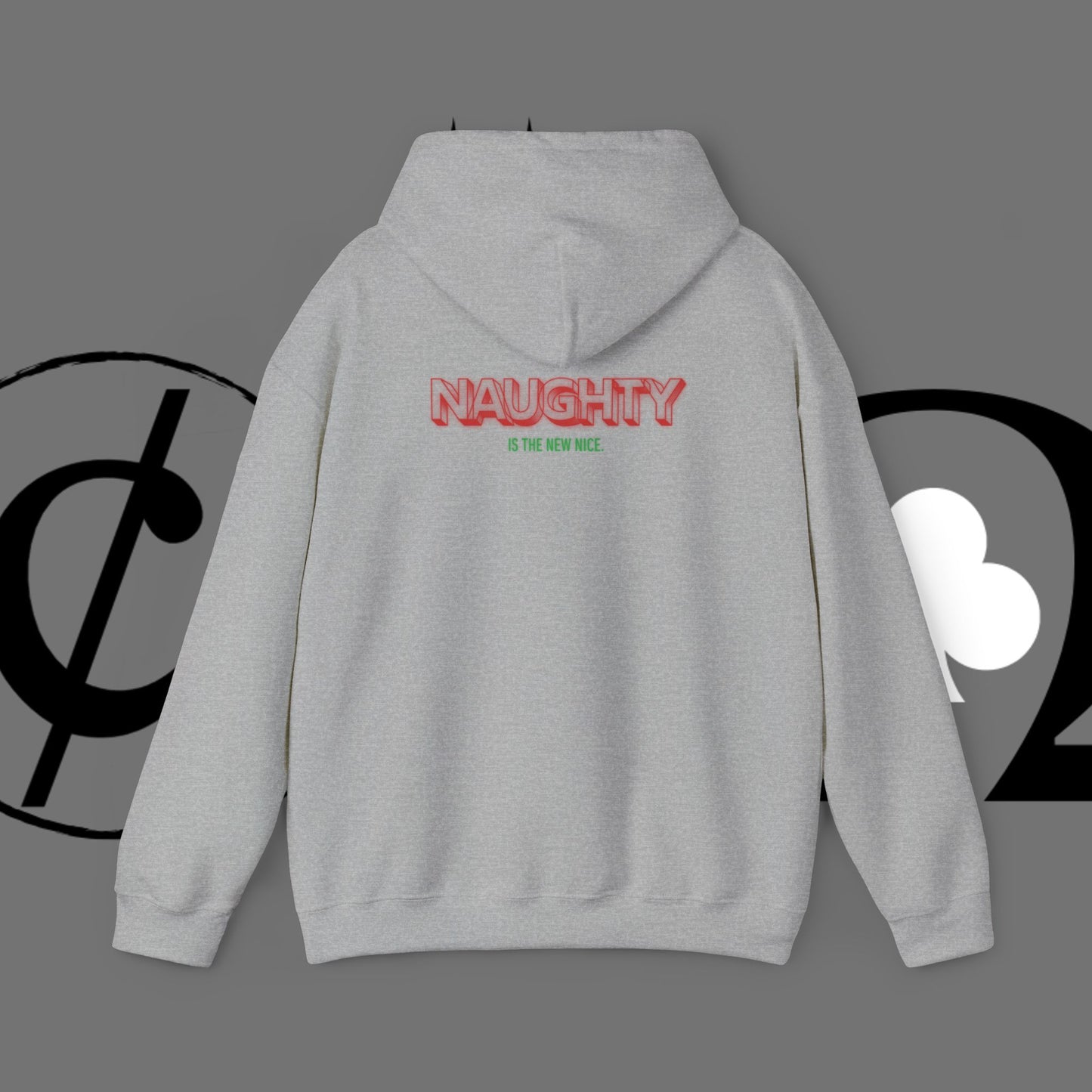Christmas Hoodie — 'Merry Christmas' Front & 'Naughty is the New Nice' Back Holiday Hoodie