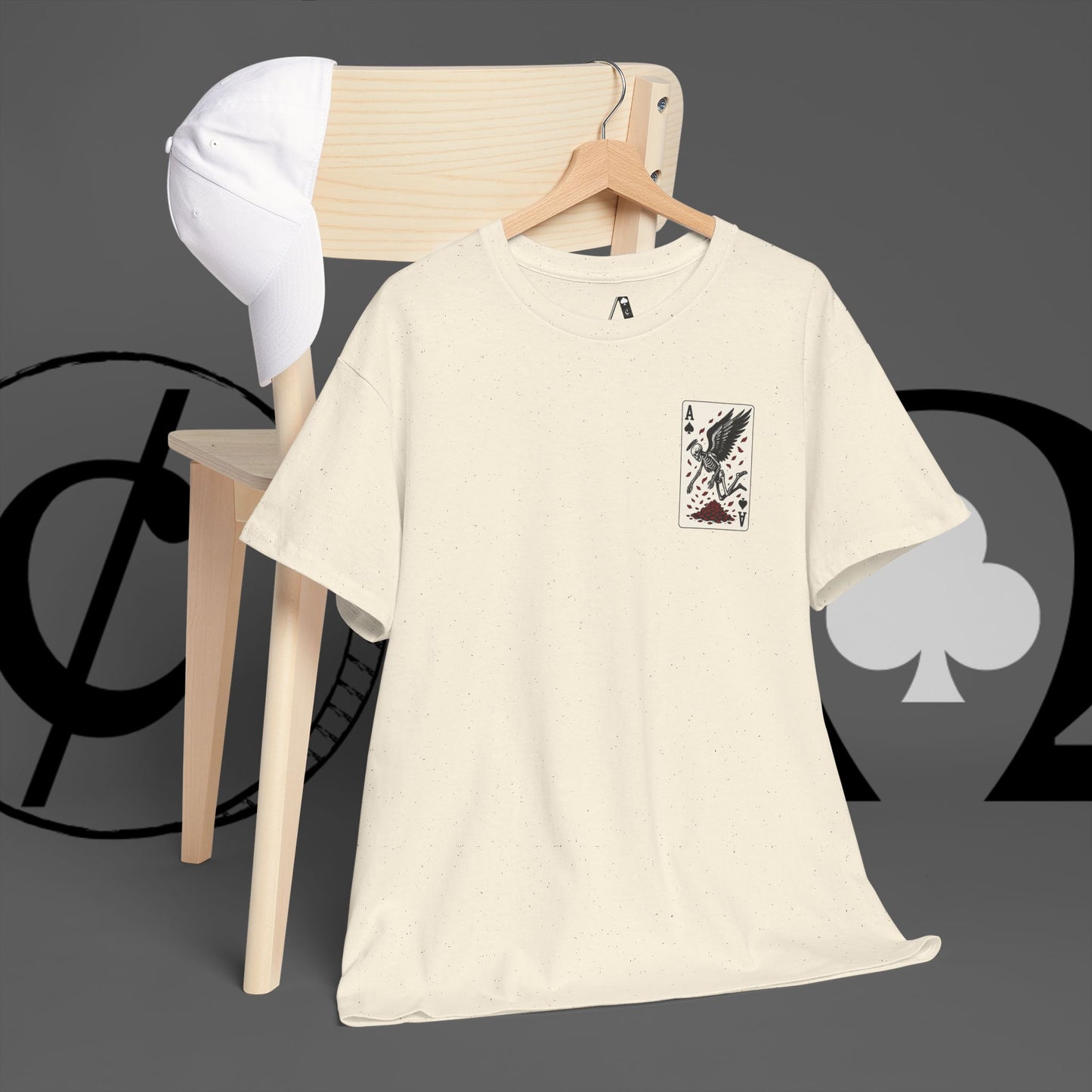 Ace of Crows T‑Shirt — Gothic Playing Card Tee with Raven & Blood Drop Design