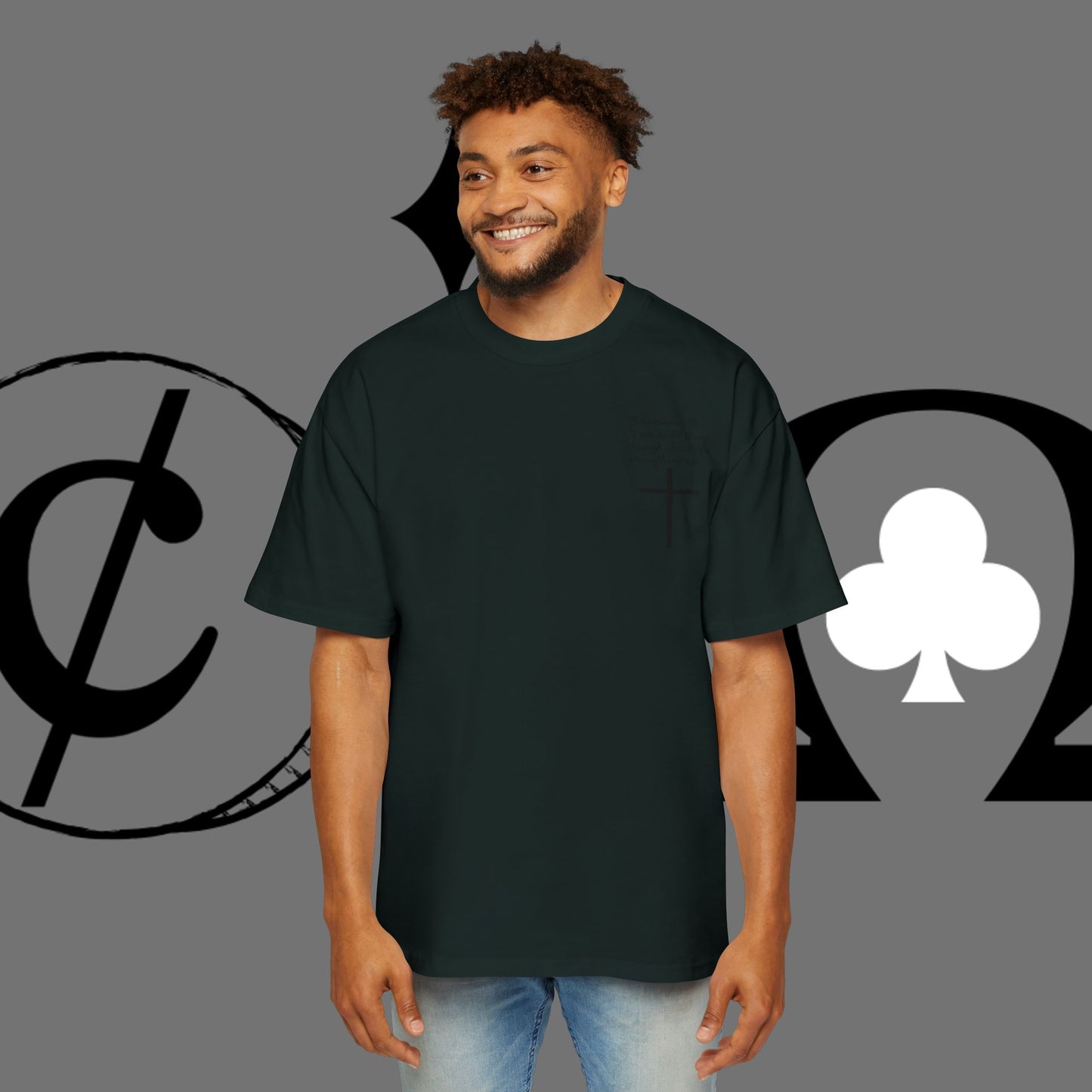 Action Symbol Tee — Minimal Graphic Men's Oversized T-Shirt