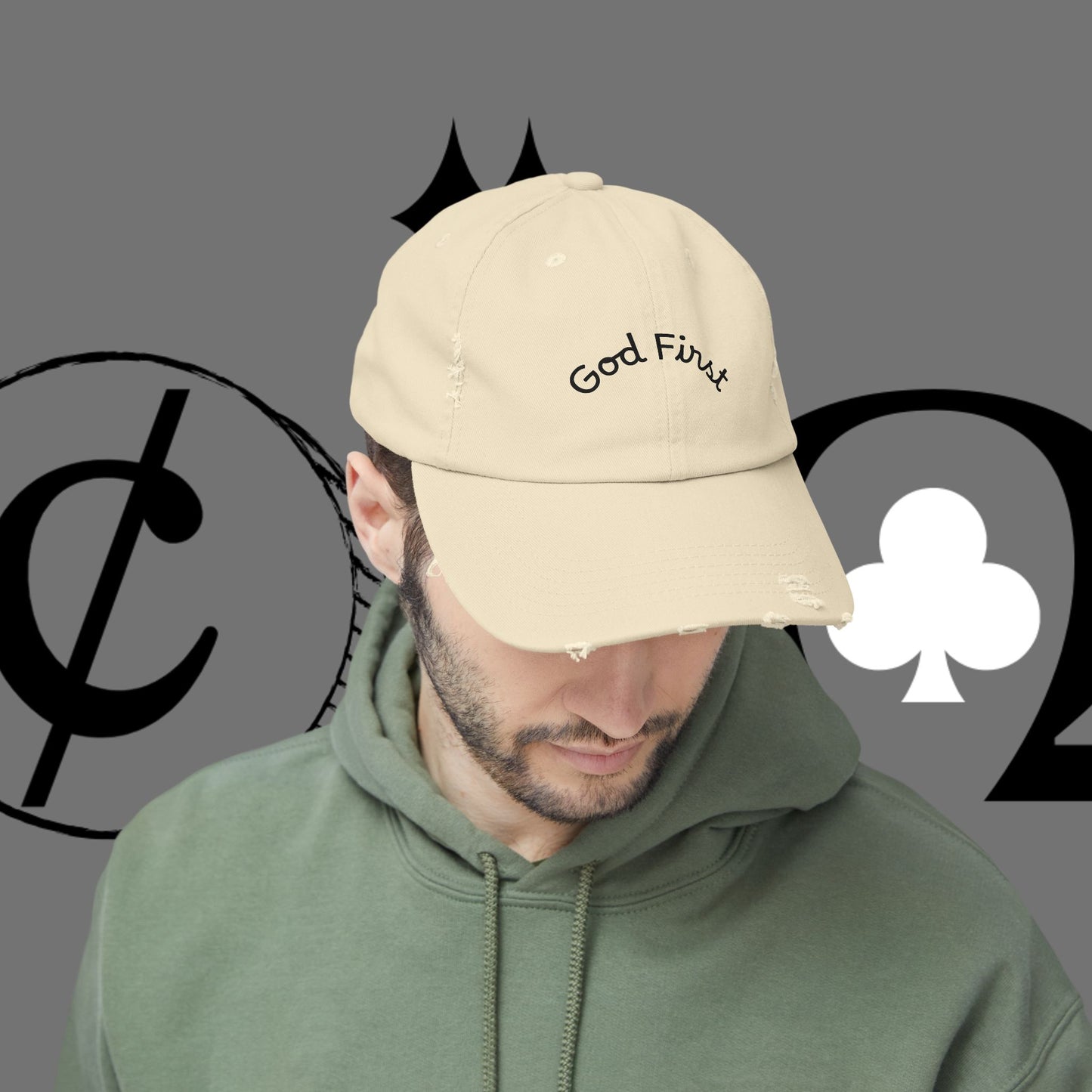 God First Distressed Dad Hat