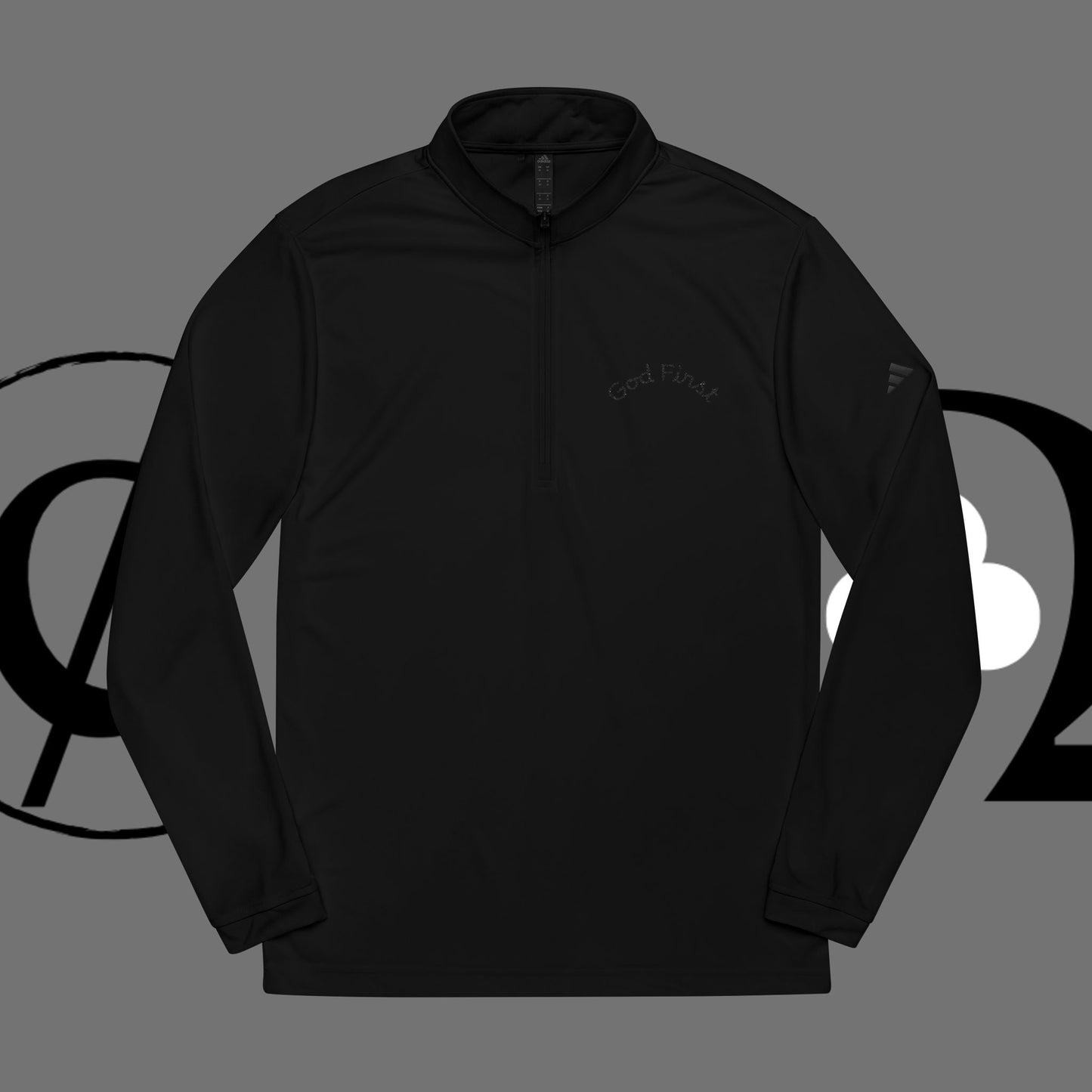 Embroidered 'Good Friend' adidas Quarter-Zip Pullover