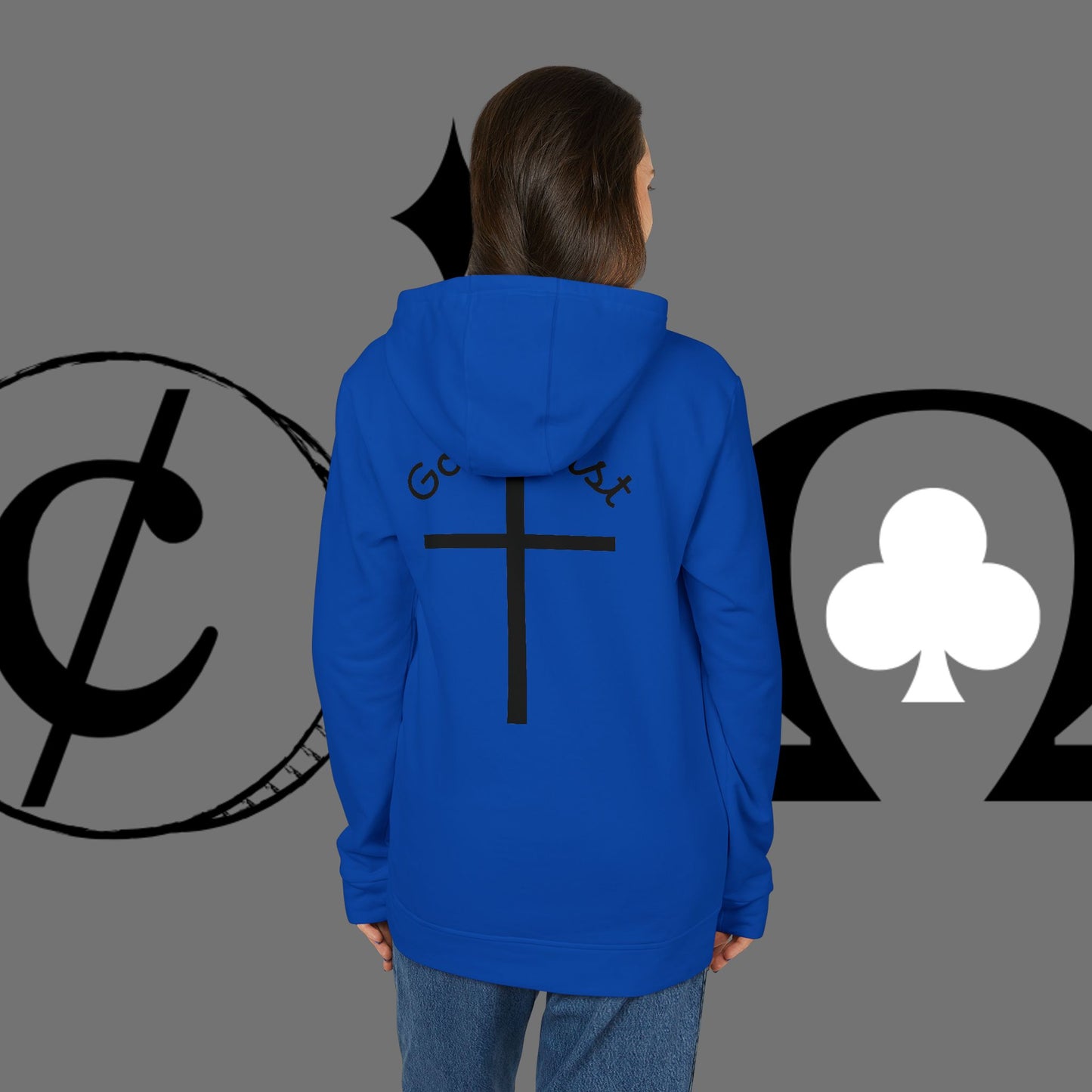 Christian Cross Hoodie — "Go At" Graphic Spiritual Sweatshirt
