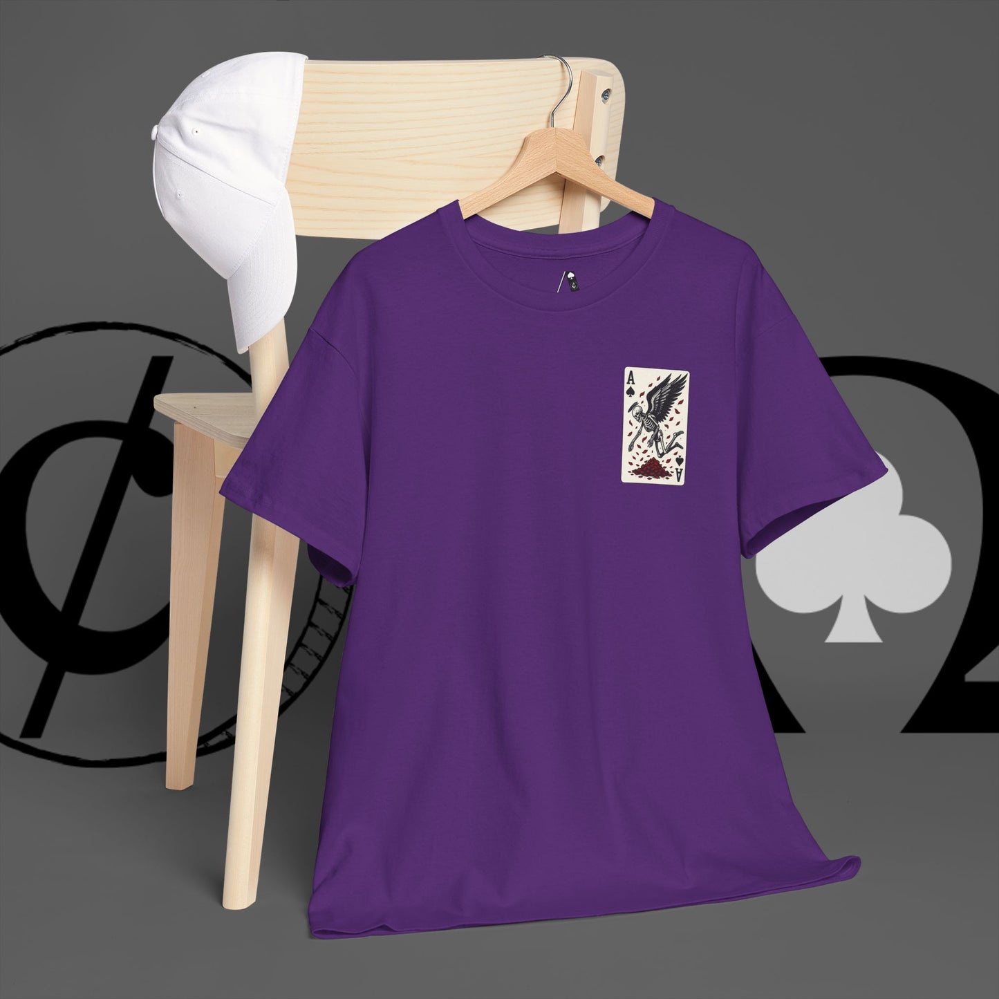 Ace of Crows T‑Shirt — Gothic Playing Card Tee with Raven & Blood Drop Design