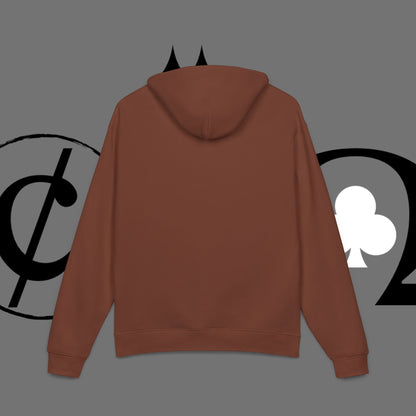 Diamond Floral Hoodie — Minimal White Relaxed Hoodie with Black Floral Emblem