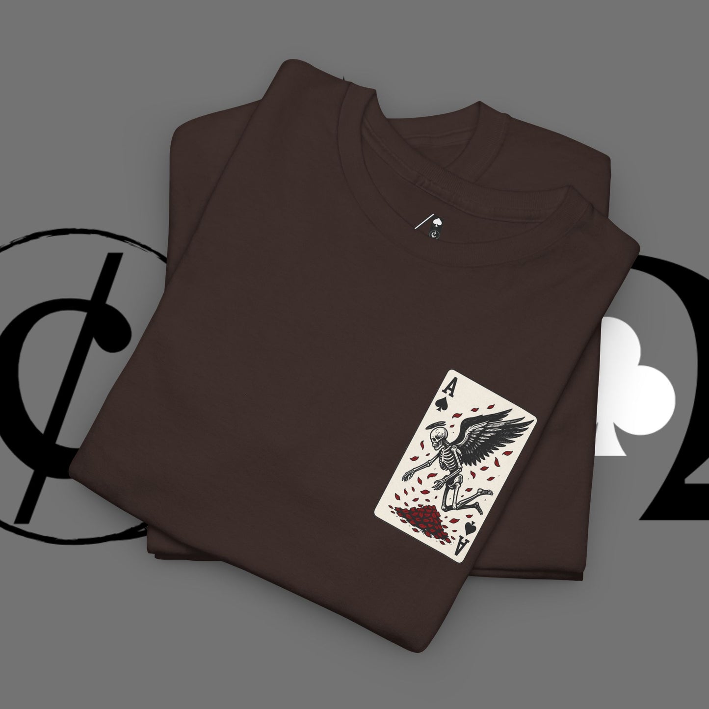 Ace of Crows T‑Shirt — Gothic Playing Card Tee with Raven & Blood Drop Design