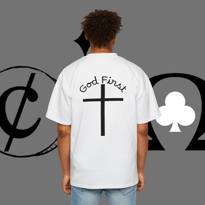 Action Symbol Tee — Minimal Graphic Men's Oversized T-Shirt