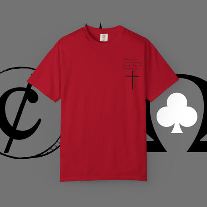 God First Cross T-Shirt — Faith-Based Christian Tee ("God First" Back Print)
