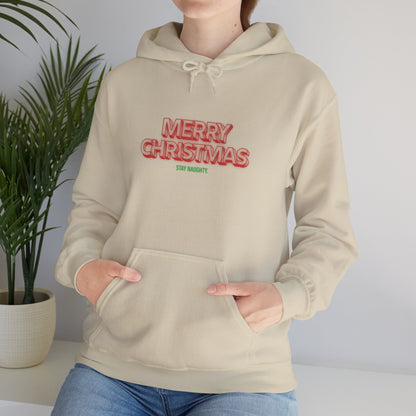 Christmas Hoodie — 'Merry Christmas' Front & 'Naughty is the New Nice' Back Holiday Hoodie